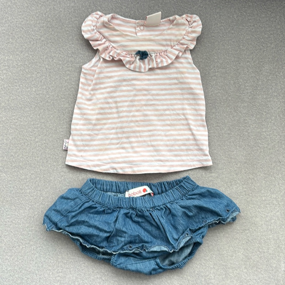 Boboli Girls Summer Outfit, Size 9-12 months